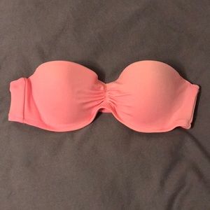 Light coral strapless VS bathing suit top